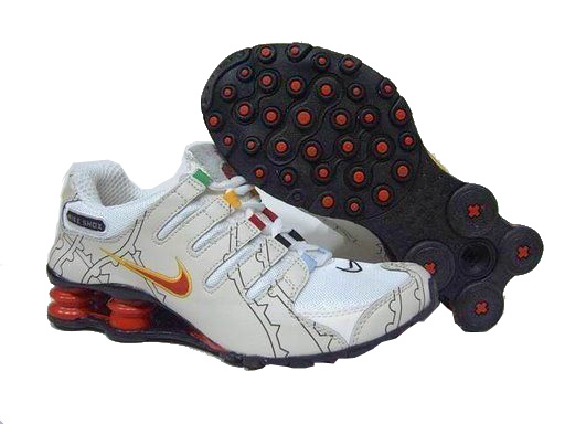 Womens Nike Shox Nz Mesh Up Shoes White Red - Click Image to Close